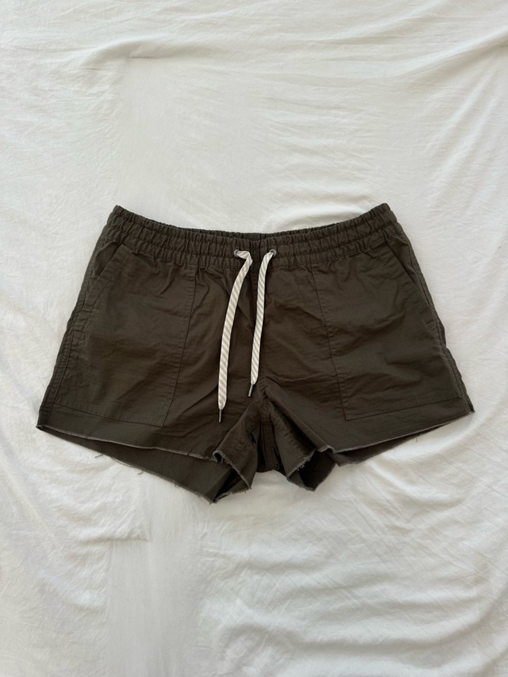Women's Olive Drawstring Casual Shorts